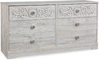 Signature Design by Ashley Paxberry Bohemian 6 Drawer Dresser with Carved Medallion Pattern, White