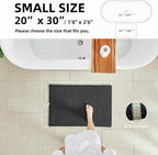 Black Bathroom Rug, Waffle Bath Mat Non Slip Washable Super Absorbent Quick Dry Boho Farmhouse Bathroom Decor, 30"x20" Black