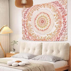 Lifeel Pink Mandala Tapestry, Cute Boho Medallion Floral Tapestries for Girls Bedroom Living Room Dorm Decor, 36x48 inches