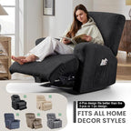 VANSOFY Oversized Recliner Chair Covers, 4-Pieces Stretch Recliner Cover Jacquard Soft Reclining Chair Slipcover Furniture Protector with Elastic Bottom for Lazy Boy Recliner(Black)