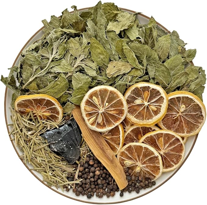 Spring Potpourri Simmering, Simmer Pot Mix Dried Lemon Slices, Rosemary, Peppercorn, Palo Santo, Black Obsidian - Stovetop Potpourri Hostess Gift(Ultimate Energy Cleanse)