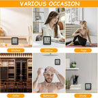 Houkiper Shower Clock Waterproof Bathroom Timer, Digital Shower Timer with Countdown, Suction Cup Clock, LCD Display, Temperature Gauge Wall Clock Touch Screen Waterproof Clock for Bathroom, Black