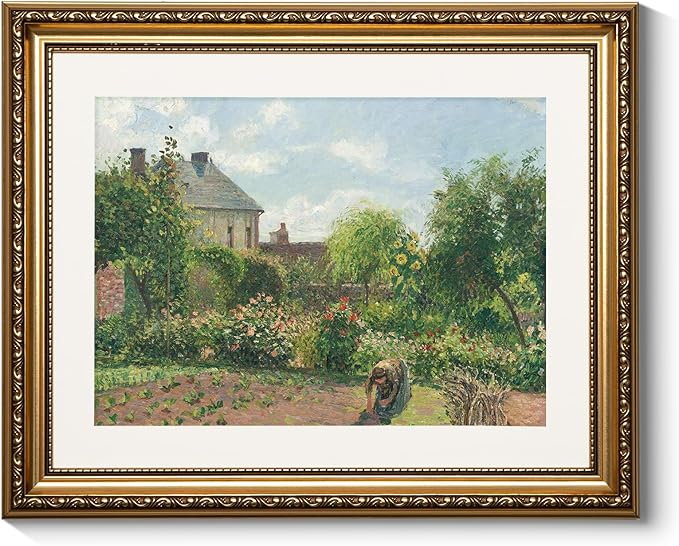 ARPEOTCY Vintage Gold Framed Wall Art Decor, Garden Landscape Paintings, Victorian Wall Art for Living Room Bedroom Bathroom, Canvas Antique Pictures Frame Artwork, 13x16 inch
