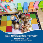 Booooom Jackson Classroom Rug 7.5x13ft Large Classroom Carpet Elementary Suitable for Rainbow or Colorful Classroom Theme