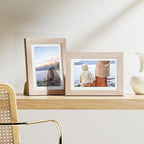 Vittanly 5x7 Picture Frames Set of 9, Shatter Resistant Plexiglass, Display 4x6 Pictures with Mat or 5x7 without Mat, Photo Frames for Wall or Tabletop, Engineered Wood, Rustic Pink