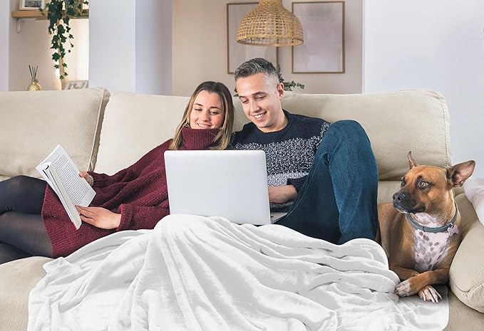 Utopia Bedding White 300GSM Fleece Blanket (Queen Size - 90x90 Inch) Luxury Soft Bed Blanket (Bulk Pack of 9)