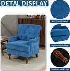 KEIKI Upholstered Accent Chair for Living Room and Bedroom,Heavy-Duty Fabric Armchair with Reinforced Wood Frame, Supportive Seat Cushion, Stable Retro Legs, Lounge Chair for Reading, Work