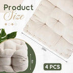 Jerify Floor Pillow Cushions 22 x 22 Inch Round Square Large Meditation Floor Pillow for Classroom Adult Meditation Picnic Party Seating Learning Daycare School (20x20x5',Square,Ivory White)
