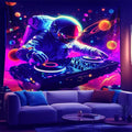 NYZE Astronaut Space Tapestry for Bedroom, Music Wall Tapestry, Party Decor Glow in the Dark Room Decor Tapestries, Cool Galaxy Planet Wall Hanging, Wall Hanging for Room Dorm 90in×70in