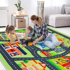 Kids Carpet Car Play Rug, City Life Traffic Road Kids Rug Playmat,Non Slip Children Educational Game Car Mat Area Rug for Playroom Baby Toddler Boys Bedroom Classroom (118X78.7 INCH, Style 2)