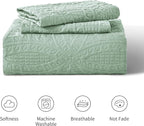 Love's cabin Oversized King Size Quilt Bedding Set Sage Bedspreads - Oversized King Lightweight Bedspread Comforter - Coin Pattern Coverlet for All Season - 3 Pieces (1 Quilt, 2 Pillow Shams)