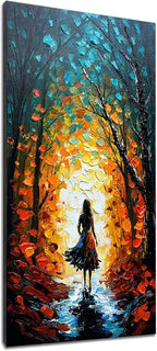 Alenoss Hand Painted Modern Oil Paintings on Canvas Wall Art Vertical Abstract Painting Large Contemporary Wall Art Textrued Wall Painting for Living Room Bedroom