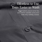 Brooklinen Luxury Percale Duvet Cover – 100% Cotton, Cool, Crisp, Extra-Long Corner Ties, Button Closure, Soft & Breathable – Machine Washable, Duvet Cover Full/Queen Bed Sizes (Slate)