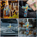 FLAGWIX Christmas Christian Gifts for Women Faith - Acrylic Ornaments 2025 for Tree Decorations - Cross Christmas Ornament, Catholic Spiritual Religious Gifts for Mom Grandma, Christian Gift Ideas