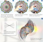 Wind Spinners Outdoor Mandala Lucky Star,Laser Cut Metal Kinetic Art Wind Spinner Gift for Christmas,12In Stainless Steel Hanging Yard&Garden 3D Wind Sculpture Decorations Indoor Spinners