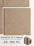 Bumusty Large Cork Board 48" x 36" Alternative - 12 Pack Felt Wall Tiles with 70 Safe Removable Adhesive Tabs, 30 Pushpins, Cork Boards for Walls Pin Board Bulletin Board Office Decor (Taupe)