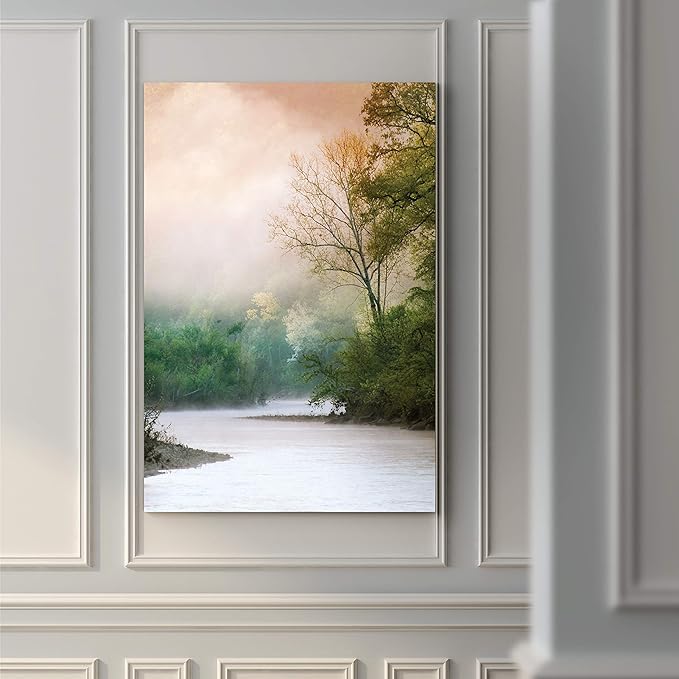 Renditions Gallery Nature Canvas Wall Art Home Paintings Artwork Serene Forest Lake Romantic Modern Wall Hanging Decorations Prints for Bedroom Living Room Office Kitchen - 32"x48" LT06