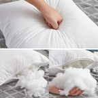Oubonun 22 x 22 Throw Pillow Inserts (Set of 2) with 100% Cotton Cover - 22 Inch Square Interior Sofa Decorative Pillow Insert Pair - White Couch Pillow