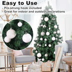 White 3.2" Large Christmas Balls - Christmas Tree Decoration Ornaments Shatterproof Hanging Balls for Birthday Halloween Holiday Wedding Decorations Set of 10pcs