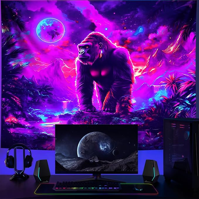 NYZE Astronaut Space Tapestry for Bedroom, Glow in the Dark Room Decor Wall Tapestries, Cool Galaxy Planet Wall Hanging, Wall Hanging for Men Guys Gamer Room Dorm Living Room 59in×51in