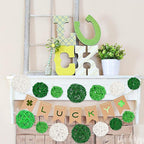 SANNIX 16 Pcs St Patricks Day Vase Filler Wicker Rattan Orbs Decorative Balls for Bowls, St. Patrick's Day Green Rattan Balls Decor for Green Spring Home Decorations