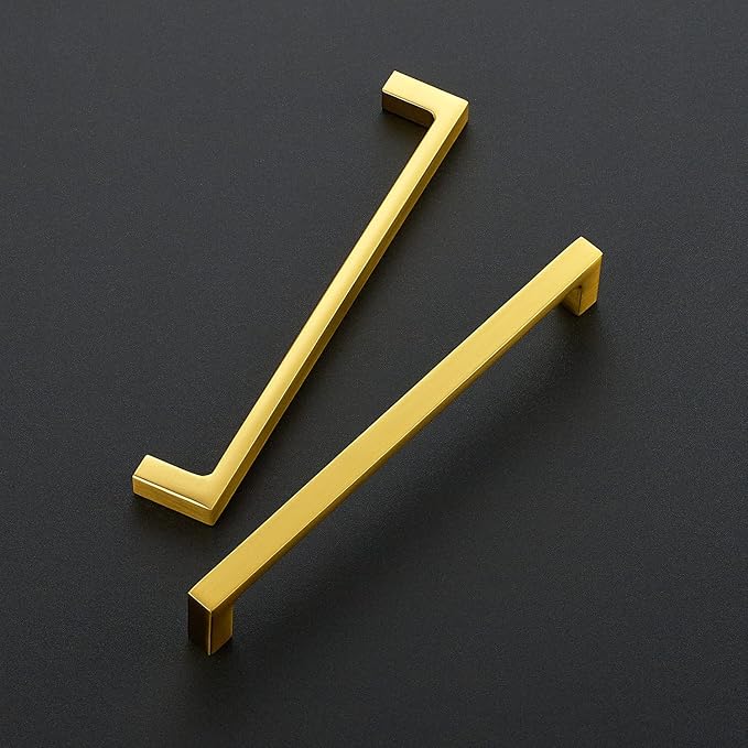 Ravinte 20 Pack Solid 6-1/4 Inch Kitchen Square Cabinet Handles Brushed Brass Cabinet Pulls Drawer Pulls Kitchen Cupboard Hardware Handles