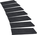PURE ERA Bullnose Carpet Stair Treads Set Tape Free Non-Slip Indoor Stair Protectors Pet Friendly Rugs Covers Soft Skid Resistant Washable Reusable 9.5" x 30"(2 Pieces,Black)