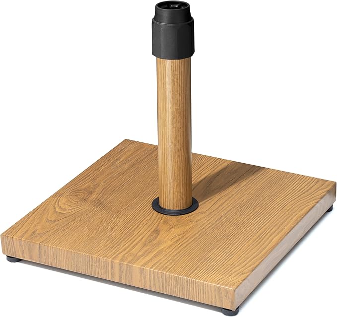 45lbs Patio Umbrella Base, Heavy Duty Fringe Umbrella Stand Pre-Filled Concrete, No Sand/Water Needed, Fits 6-12ft Market Umbrella, Wind-Resistant for Deck, Poolside, Balcony