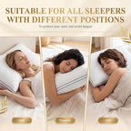 Feather Pillows King Size Set of 2 Goose Down Pillows with 100% Breathable Cotton Cover, Hotel Collection Bed Pillows for Sleeping, Soft Support for Back, Stomach and Side Sleepers