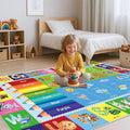 Baby Play Mat, ABC Rug for Kids Playroom, Non Slip Washable Toddler Floor Mat, Alphabet Numbers Colors Weather Learning Classroom Rug for Nursery or Preschool, 5x7 ft
