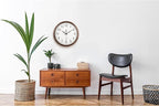 Bernhard Products Large Wall Clock 16 Inch Silent Non Ticking Movement Quartz Battery Operated Round Easy to Read Decorative Classic Brown Home/Kitchen/Office/Classroom/School Clocks, Black Numbers