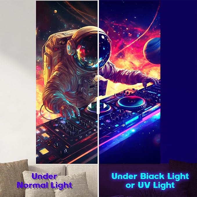 NYZE Astronaut Space Tapestry for Bedroom, Glow in the Dark Room Decor Wall Tapestries, Cool Galaxy Planet Wall Hanging, Wall Hanging for Men Guys Gamer Room Dorm Living Room 44in×60in