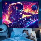 NYZE Blacklight Tapestry Music Wall Tapestry Space Art Colourful Design Tapestries for Hip Hop College Dorm Room Bedroom Wall Decor 59in×51in