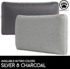 King Size Cooling Pillow - 100% Viscose Made from Bamboo Infused with Charcoal - Eco-Friendly Firm Bed Pillows for Back and Stomach Sleepers - Hypoallergenic Comfort for Better Posture (Silver)