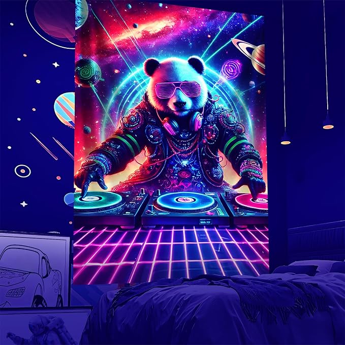 NYZE Astronaut Space Tapestry for Bedroom, Glow in the Dark Room Decor Wall Tapestries, Cool Galaxy Planet Wall Hanging, Wall Hanging for Men Guys Gamer Room Dorm Living Room 44in×60in