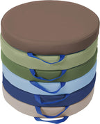 Factory Direct Partners SoftScape 15 inch Round Classroom Floor Cushions with Handles; Flexible Seating for Daycare, Preschool, Playroom; 2 inch Thick Deluxe Foam (6-Piece) - Earthtone, 11232-ET