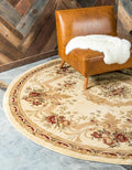 Rugs.com Chateau Collection Rug - 4 Ft Round Cream Medium Pile Rug