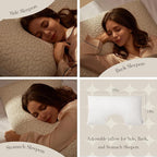 Memory Foam Pillows for Sleeping Adjustable Breathable Bed Pillow for Side, Back, and Stomach Sleepers Washable Pillow Cover Cloud Nest Queen Size 18X28IN