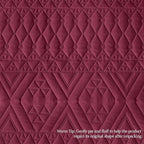 akkialla Full/Queen Quilt Set, Burgundy Lightweight Microfiber Bedspread Coverlet, Boho Geometric Pattern, Soft All-Season Bedding, 3-Piece (1 Quilt, 2 Pillow Shams) | Breathable fabric, Modern style