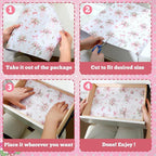 BBTO 20 Sheet Scented Drawer Liners for Dressers 15.8" x 22" Scented Fragrant Cabinet Paper Liners Non Adhesive Drawer Paper Mats for Bedroom Home Closet Shelves(Bow Flower)