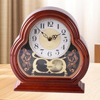 Mantel Clocks,Mantel Clocks for Living Room Quiet Mantlepiece Clock Vintage Walnut Wooden Table Clock Battery Powered Mantel Clock with Pendulum Swing for Office Desk Shelf