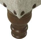 HomePop Large Storage Bench with Nailhead Trim - Taupe and Cream