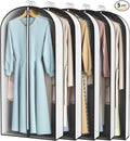 50” Garment Bags for Hanging Clothes 4” Gusseted - with Clear Window, Breathable Fabric, Metal Zipper, Suit Coat Long Dress Protector for Clothes Closet storage, Season Off, Moving, 5 Pack