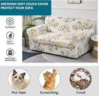 KRFOONN 3 Piece Stretch Sofa Couch Covers for 2 Cushion Couches Printed Sofa Loveseat Slipcover with 2 Separate Seat Cushion Covers Washable Sofa Slip Covers Furniture Protector (Loveseat, 24), Medium