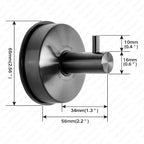 YOHOM Suction Cup Hooks Shower Towel Holder Stainless Steel Vacuum Bathroom Shower Hook Suction Towel Rack Kitchen Organizer for Bathrobe Loofah Washcloth Brushed Black 4 Pcs