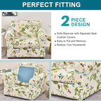 KRFOONN 2 Piece Chair Covers Printed Sofa Covers Couch Covers Washable Armchair Sofa Couch Slipcover Furniture Protector with Elastic Bottom for Living Room (Armchair, 28), Small