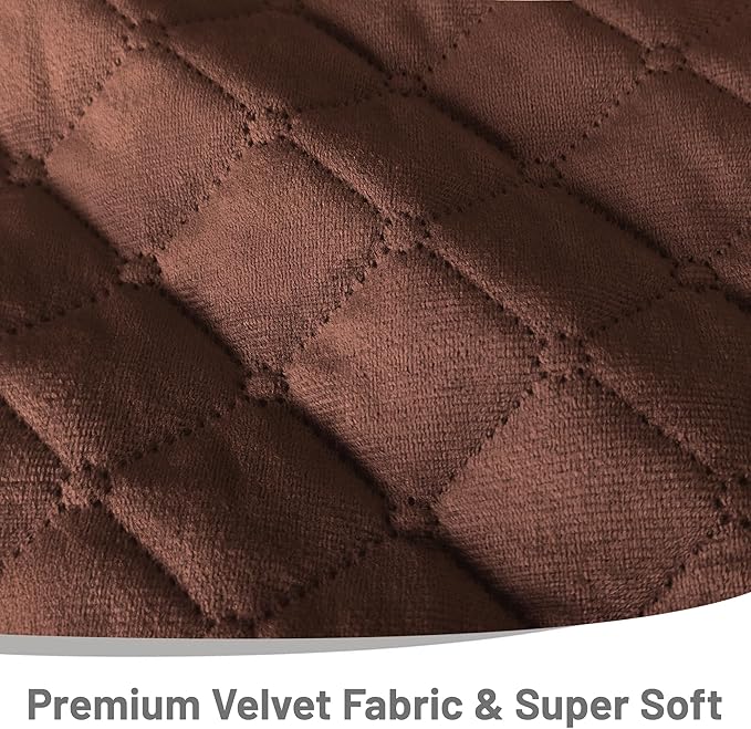 Reclining Sectional Couch Covers 100% Waterproof Velvet L Shape Recliner Couch Covers for Sofa Washable Anti Slip Recliner Slipcovers with Pockets (5 Seat Sofa with 2 Console, Dark Coffee)