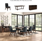 Signature Design by Ashley Kendamor Mid-Century Modern Upholstered Dining Chair with Solid Wood Frame and Bucket Design, Set of 2, Dark Brown