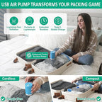 6 Pack Travel Vacuum Storage Bags with Rechargeable Wireless Electric Pump for Luggage, Suitcase, Carry-on Size Vacuum Seal Compression Space Saver Bags for Clothes and Clothing Travel