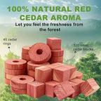 (172pcs) Cedar Block for Closet Drawers, Aromatic CedarRings, Natural Fresh Scent CederWood, CedarClosets Clothes Storage Wardrobes and Drawers Cedar Freshener